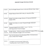 Budget Workshop Calendar for 2026/2027