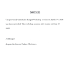 Notice for Budget Workshop Changes
