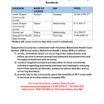 Behavioral Health Liaison Schedule