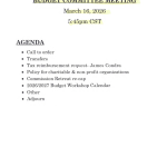Budget Committee Meeting Agenda 03/16/26