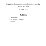 Sequatchie County Sanitation Committee Meeting Agenda 03/16/26